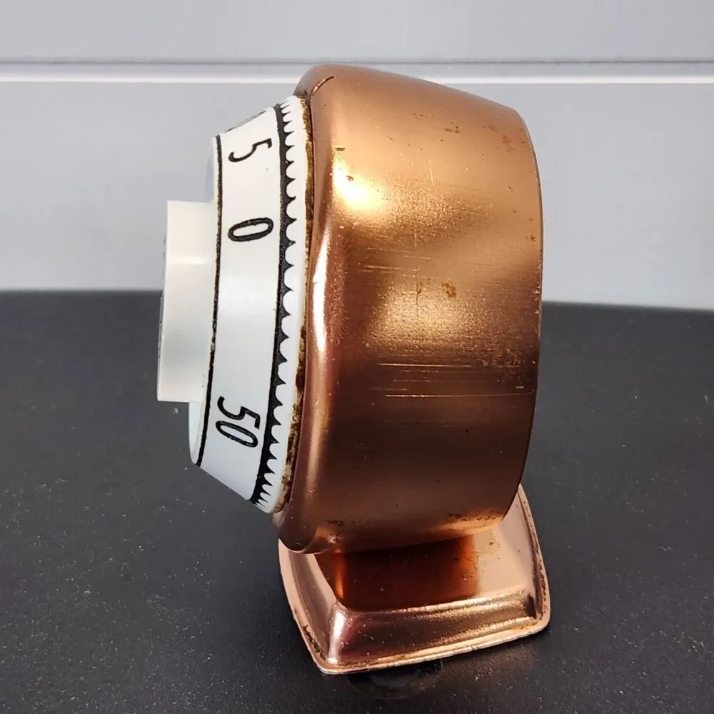 Vintage Mid Century MIRRO Robert Shaw Copper Kitchen Timer 60 Mins WORKS